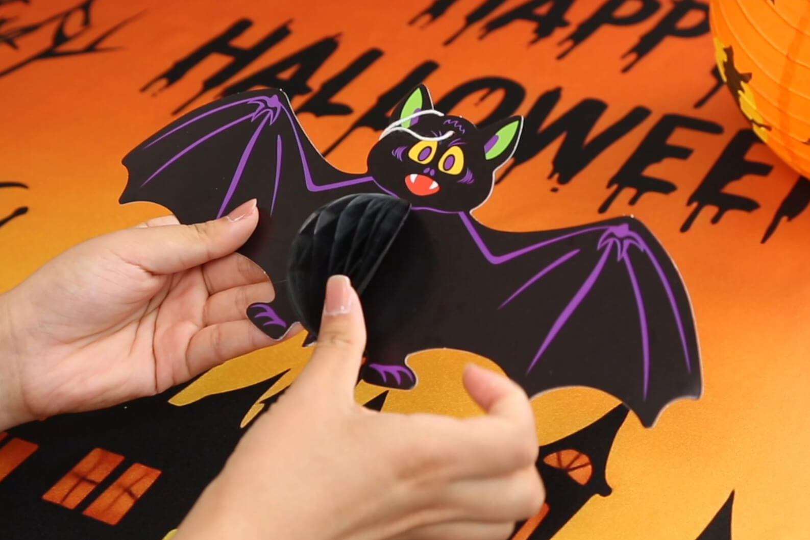 DIY Halloween Bats Hanging Decorations