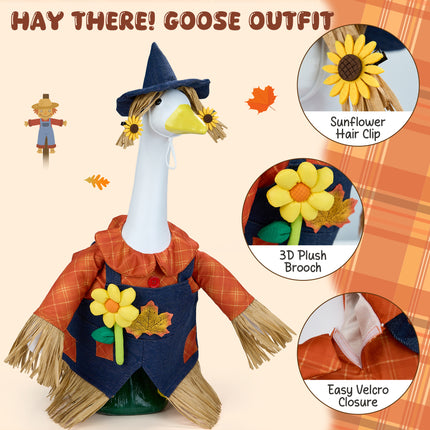 Scarecrow Porch Goose for 23 Inch Lawn Statue - Outdoor Yard Garden Patio Farmhouse Autumn Decor