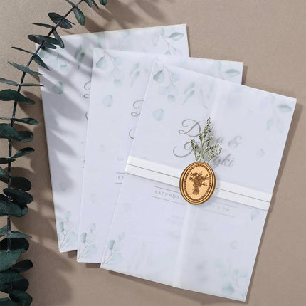 31mm Bronze Gold Vintage Frame Bouquet Wax Seal Stickers - 50pcs Round Edge