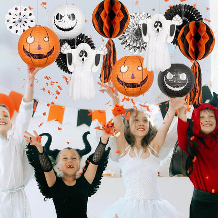 13 Pcs Halloween Hanging Decoration Paper Lantern Set