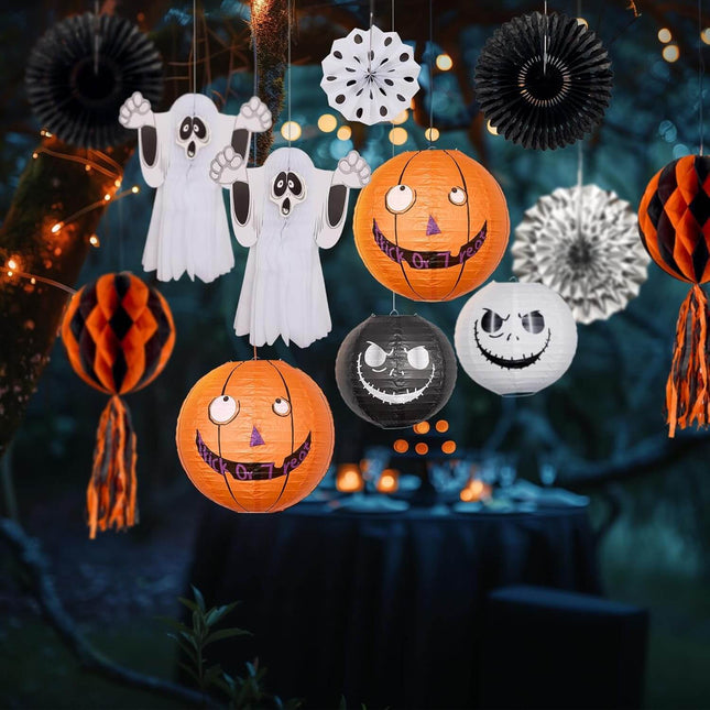13 Pcs Halloween Hanging Decoration Paper Lantern Set