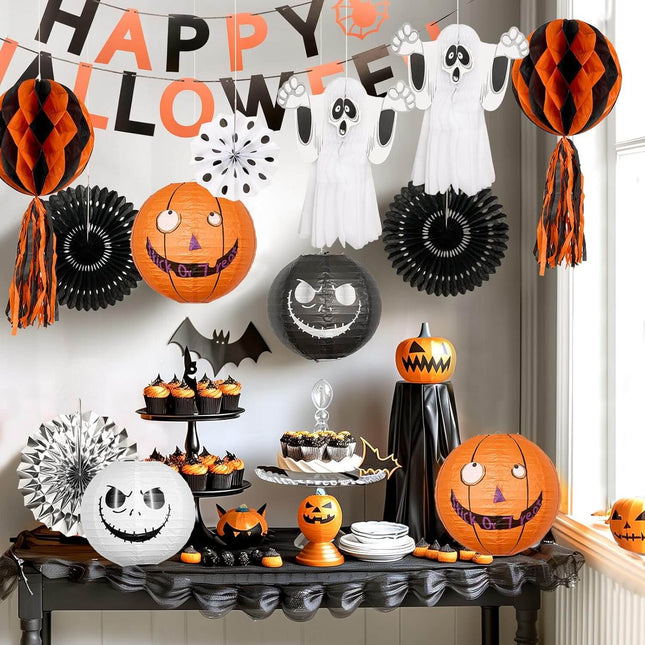 13 Pcs Halloween Hanging Decoration Paper Lantern Set