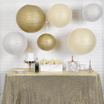 18Pcs Metallic Gold Paper Lantern Wedding Decoration Set