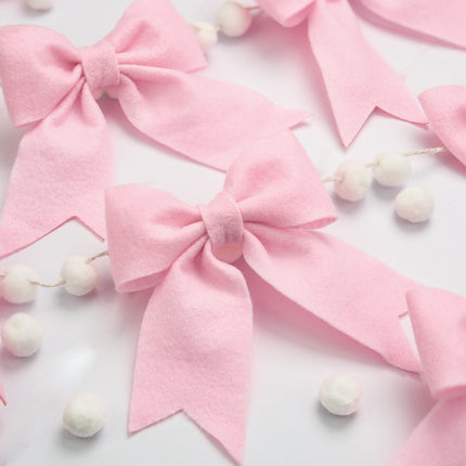 Flair Gifts 2-Pack 8ft Pink Bow Felt Garland, Coquette Room Decor, Pre-Strung Soft Banner for Baby Shower, Girls Birthday Party, Nursery Wall Decoration, Shabby Chic Wedding & Bridal Shower Bunting