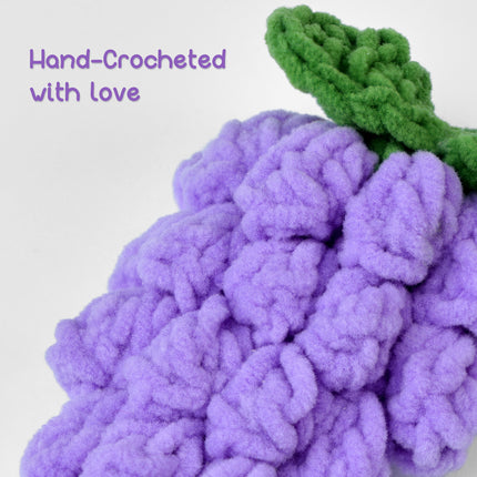 7 Inch Desk Goose Outfits Grape, Handmade Knit Costume 2 PCs with Hat & Dress for Desktop Goose Statue Clothes Accessories Decor Gift