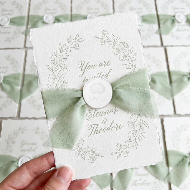 30mm White 3D Hydrangea Flower Wax Seal Stickers - 50pcs Round Edge