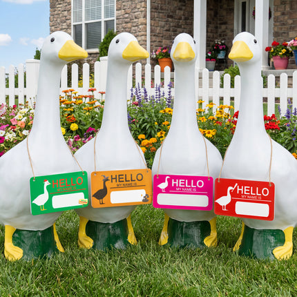 FLAIR GIFTS 4PCS Writable Sign Board Set for 23in Proch Goose Statue
