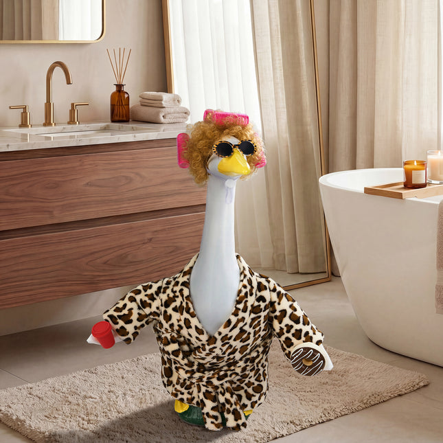 Lady Goose Outfit - 23" Leopard Flannel Bathrobe