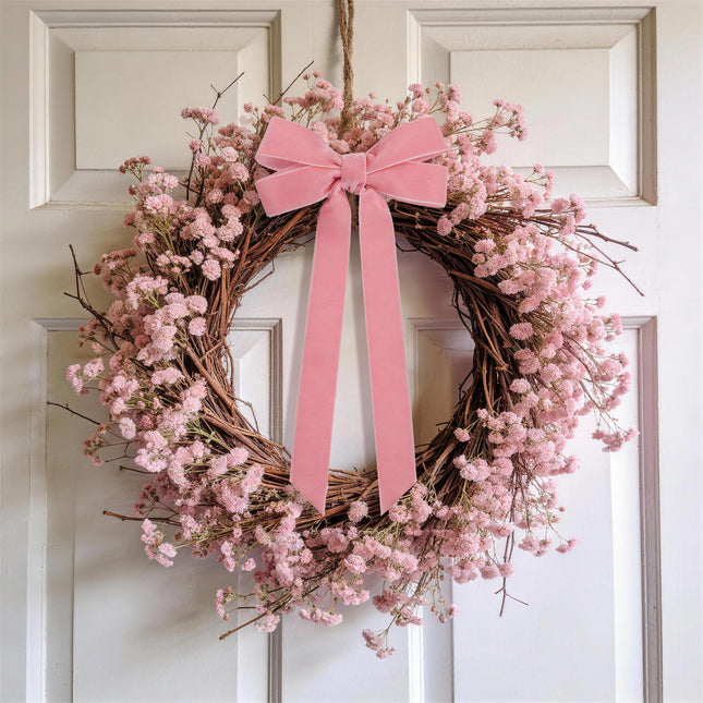 24 Pcs Pink & Red Vintage Velvet Bows Ornaments, 5x10 Inch Luxury 3-Sizes for Baby Bridal Shower Birthday Christmas Tree Valentine's Day, Reusable Coquette Room Wall Backdrop Photo Decoration