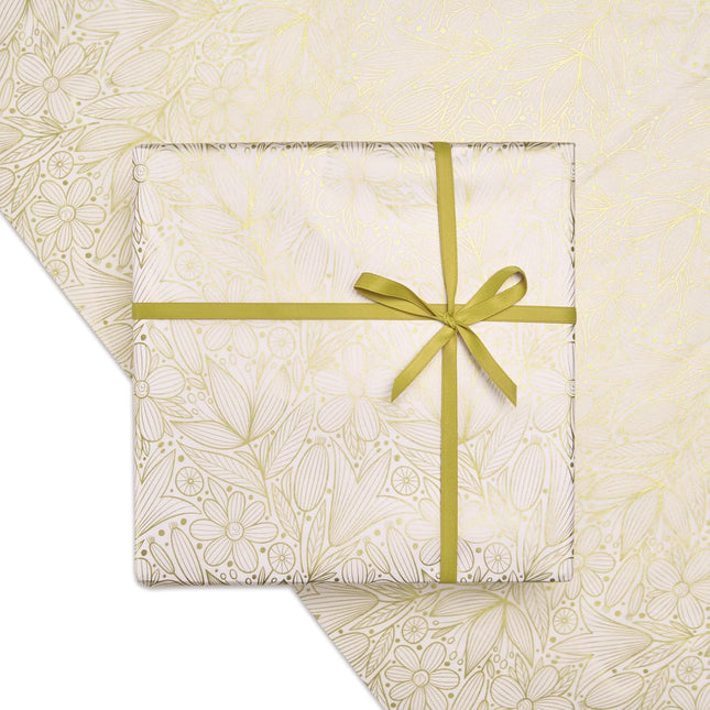 60 Sheets Metallic Gold Foil Lace Floral Tissue Paper, 20 x 20''