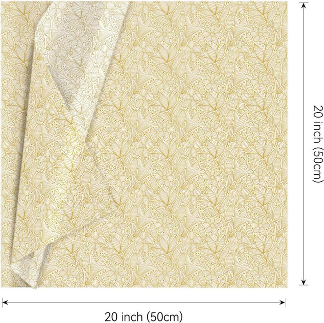 60 Sheets Metallic Gold Foil Lace Floral Tissue Paper, 20 x 20''