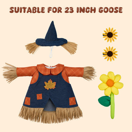 Scarecrow Porch Goose for 23 Inch Lawn Statue - Outdoor Yard Garden Patio Farmhouse Autumn Decor