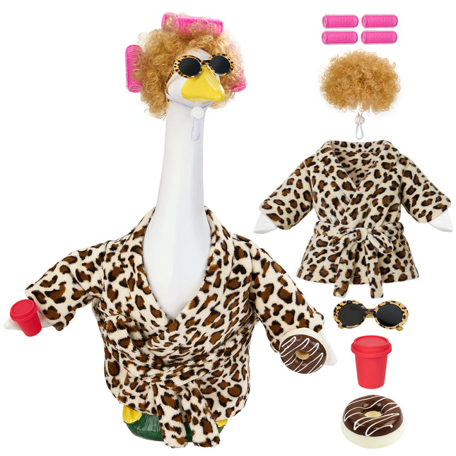 Lady Goose Outfit - 23" Leopard Flannel Bathrobe