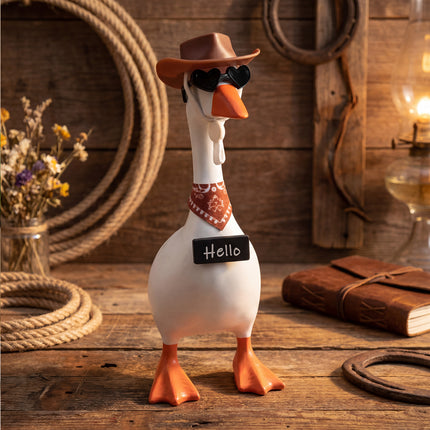 FLAIR GIFTS 30 PC Magnetic Desk Goose Statue with Dress Up Accessories, DIY Resin 7 Inch Goose Figurine, Funny Key Holder for Home Office Desktop Decor