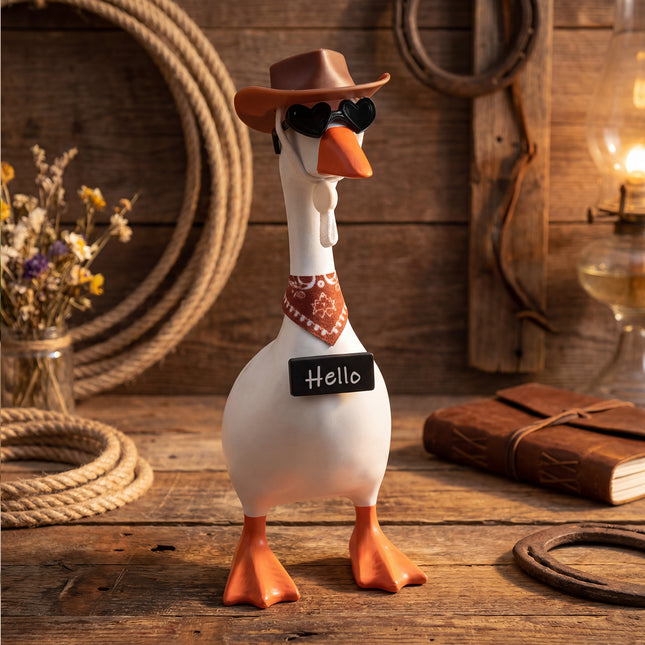 FLAIR GIFTS 30 PC Magnetic Desk Goose Statue with Dress Up Accessories, DIY Resin 7 Inch Goose Figurine, Funny Key Holder for Home Office Desktop Decor