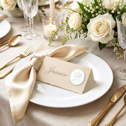30mm White 3D Hydrangea Flower Wax Seal Stickers - 50pcs Round Edge