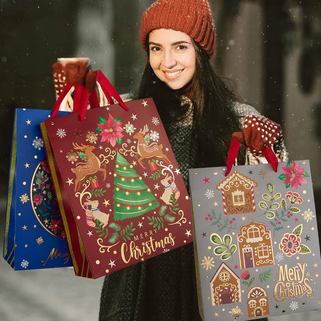 Posh Paper Christmas Gift Bags Large Gift Bags with Bulk Order 
