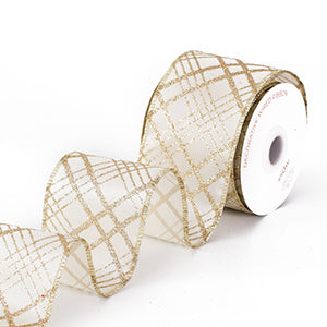 Christmas Wired Ribbon for Gift Basket Decor