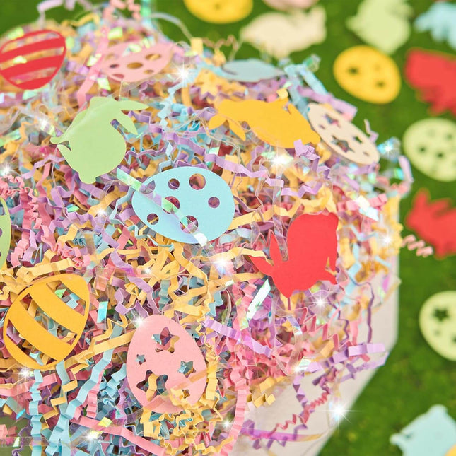 Easter Grass Crinkle Cut Paper w/Bunny Egg Confetti