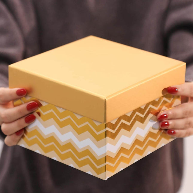 Geometry Gold Foiled Christmas Nesting Gift Box, Set of 4