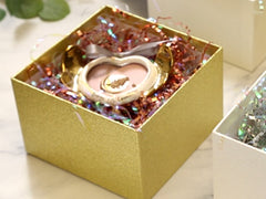 Gold Glittered Gift Nesting Box Filled with Small Gifts