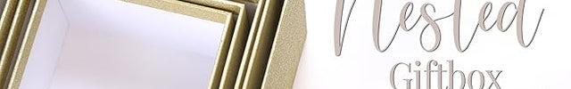 Gold Glittered Gift Nesting Box with 5 Different Sizes