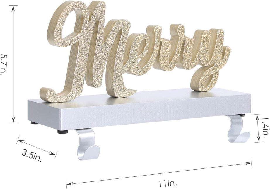 Gold Christmas Stocking Holders, Pack of 2,  11 1⁄2“ x 5“