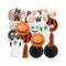 Halloween Decoration Ghost Face Latern Paper Honeycomb Pompom Party Set, 13Pcs
