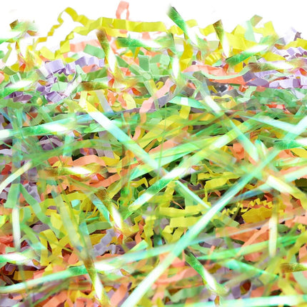 Iridescent Easter Grass Crinkle Cut Paper Shred Filler, 1Lb