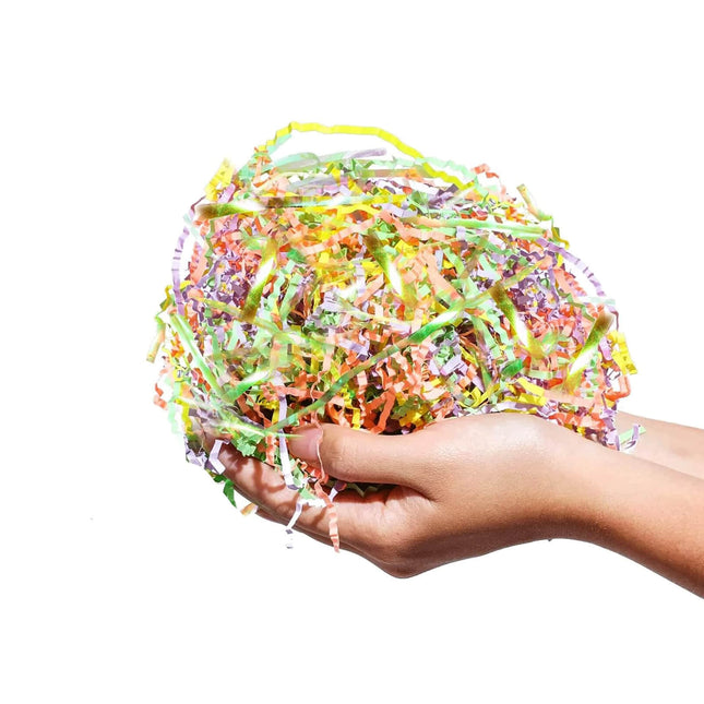 Iridescent Easter Grass Crinkle Cut Paper Shred Filler, 1Lb