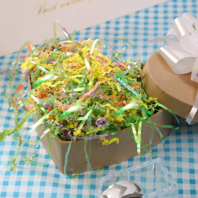 Iridescent Easter Grass Crinkle Cut Paper Shred Filler, 1Lb