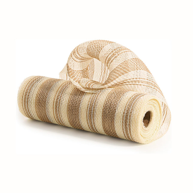 Jute Poly Burlap Decor Mesh Ribbon Fabric Wrapping Craft for Wreath Christmas Tree 10" x 10yd