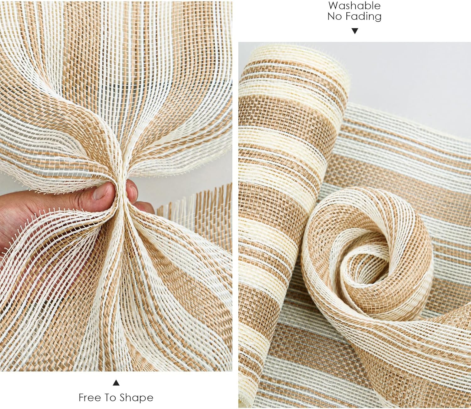 Jute Poly Burlap Decor Mesh Ribbon, 10