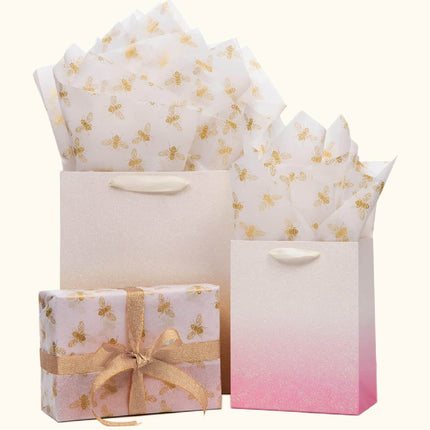 Large Metallic Gold Gift Wrapping Tissue Paper Bulk 100 Sheets