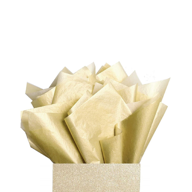 Metallic Gold Foil Gift Tissue Paper Bulk, Pack of 100