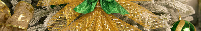 Metallic Gold Mesh Ribbon for Christmas tree decor