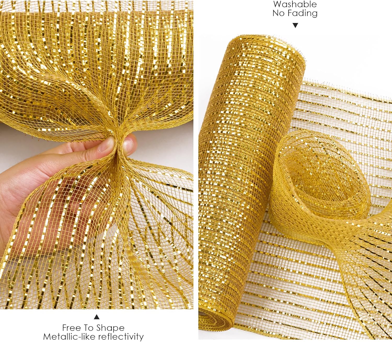 Metallic Gold Poly Burlap Deco Mesh Ribbon, 10 x10 Yds – Posh Paper