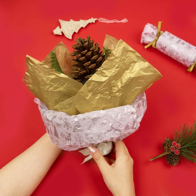 20" x 14" Metallic Gold Silver Tissue Paper, Pack of 100