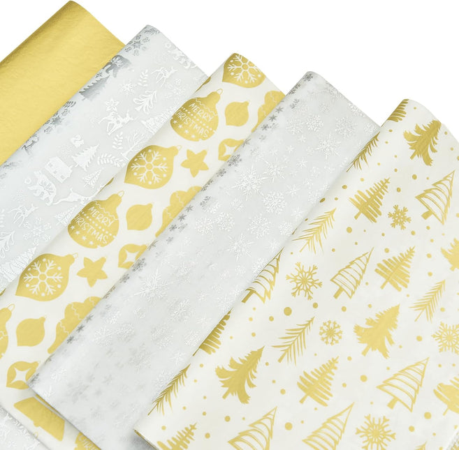 20" x 14" Metallic Gold Silver Tissue Paper, Pack of 100