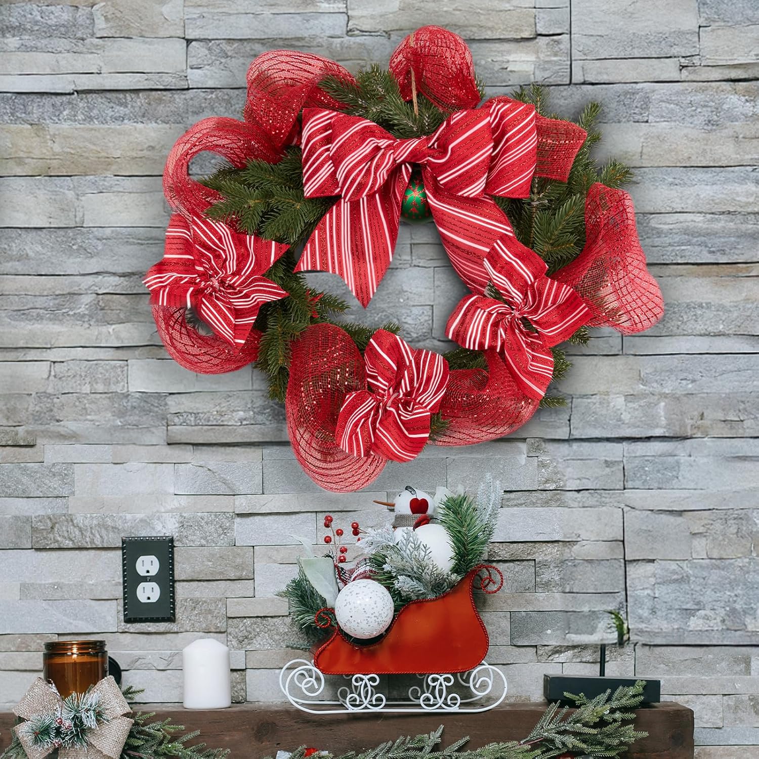 Posh Paper Metallic Red Poly Burlap Deco Mesh, 10