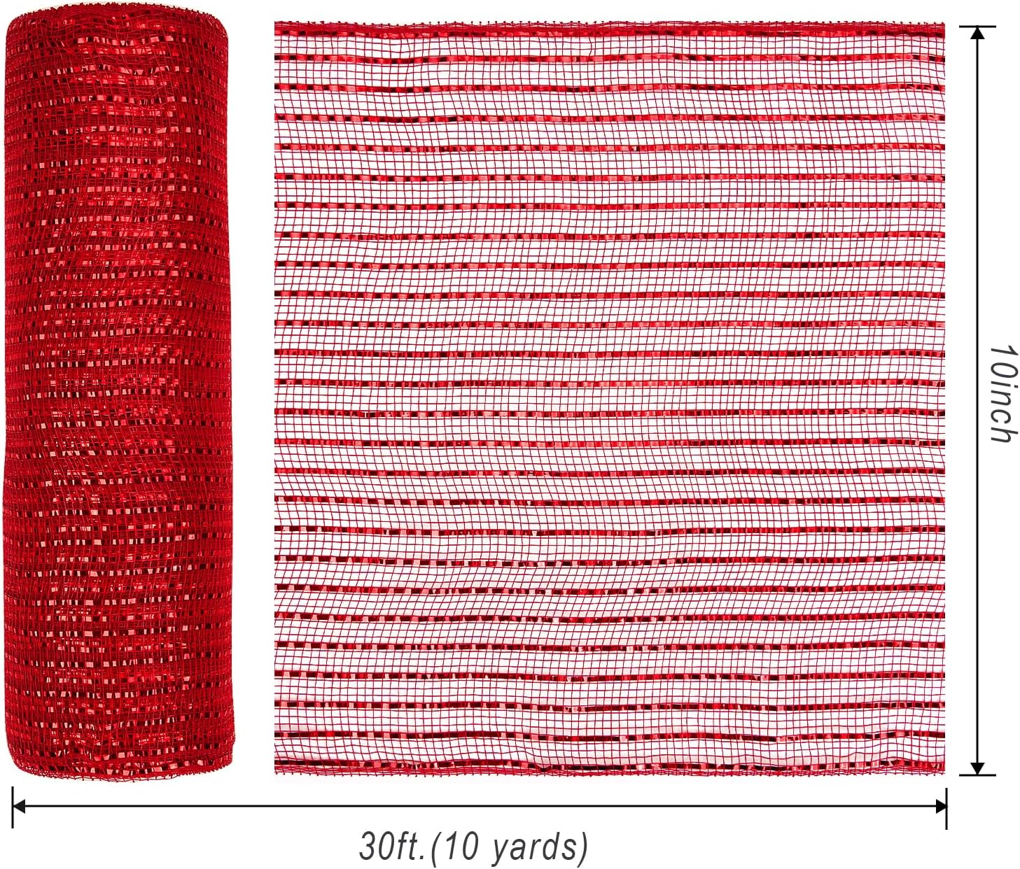 Posh Paper Metallic Red Poly Burlap Deco Mesh, 10