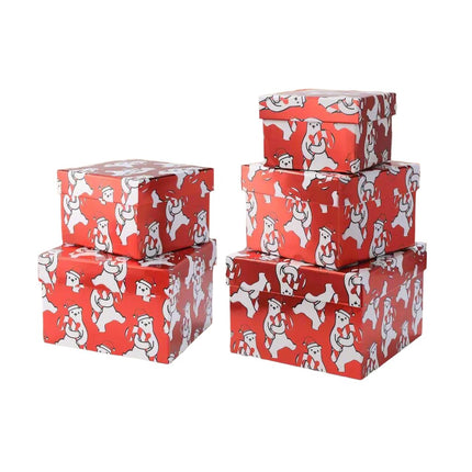 Polar Bear Candy Canes Prints Christmas Nesting Gift Box Set of 5