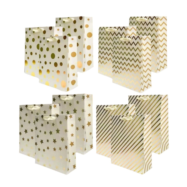 Posh Paper 12 1⁄2“ Large Gift Bags, Set of 12