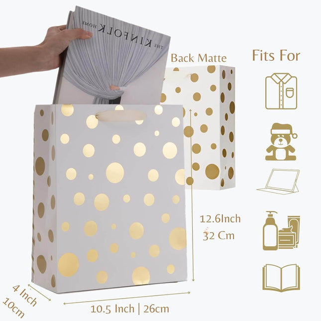 Posh Paper 12 1⁄2“ Large Gift Bags Bulk with Tissue Paper, Set of 12