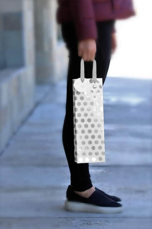 Posh Paper 14"x 4 3⁄4“ x 3 1⁄2“ Wine Gift Bags, Wine Bottle Bags-12 Pcs