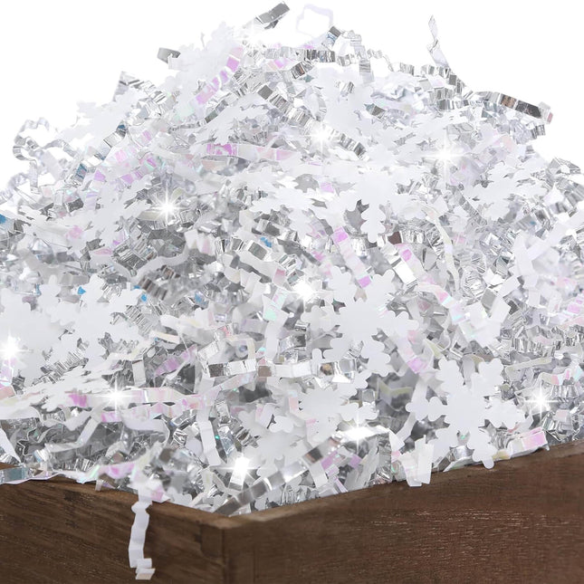 Posh Paper 1Lb Crinkle Paper Filler, Crinkle Cut Paper, Snowflake Pattern