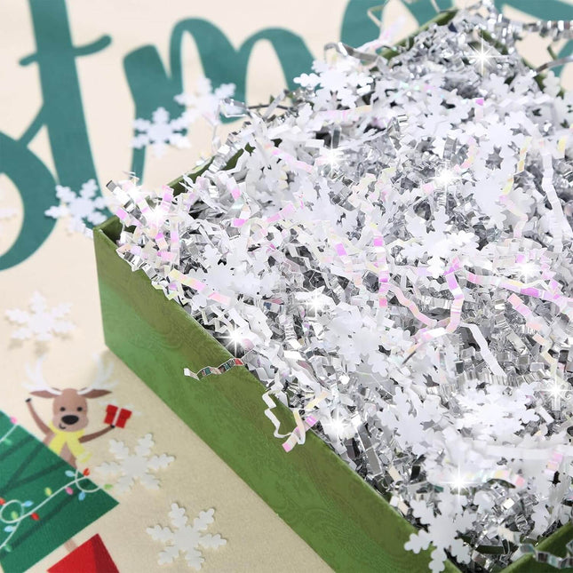 Posh Paper 1Lb Crinkle Paper Filler, Crinkle Cut Paper, Snowflake Pattern