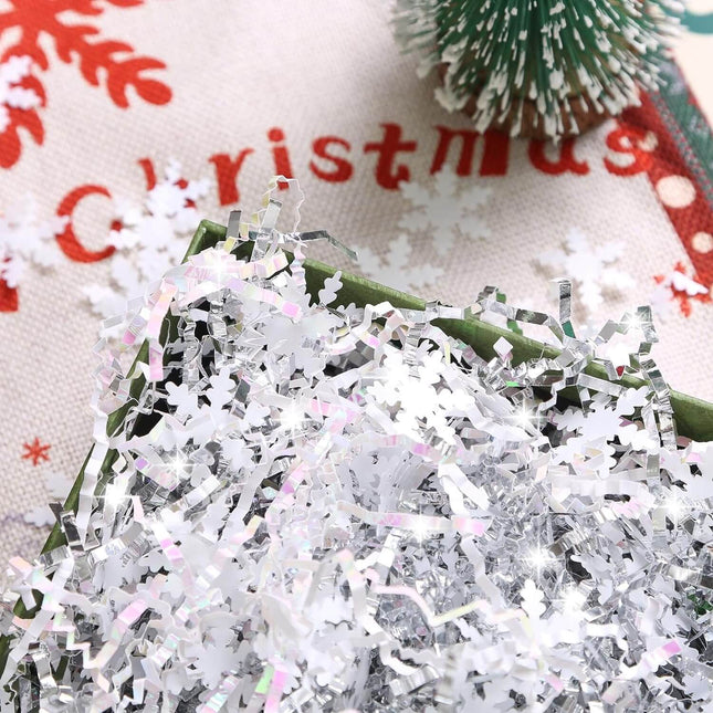 Posh Paper 1Lb Crinkle Paper Filler, Crinkle Cut Paper, Snowflake Pattern