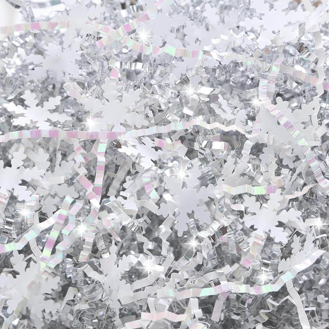 Posh Paper 1Lb Crinkle Paper Filler, Crinkle Cut Paper, Snowflake Pattern