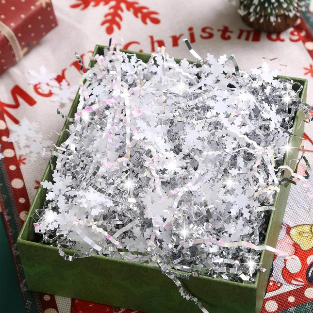 Posh Paper 1Lb Crinkle Paper Filler, Crinkle Cut Paper, Snowflake Pattern